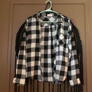 Black and white checkered flannel
